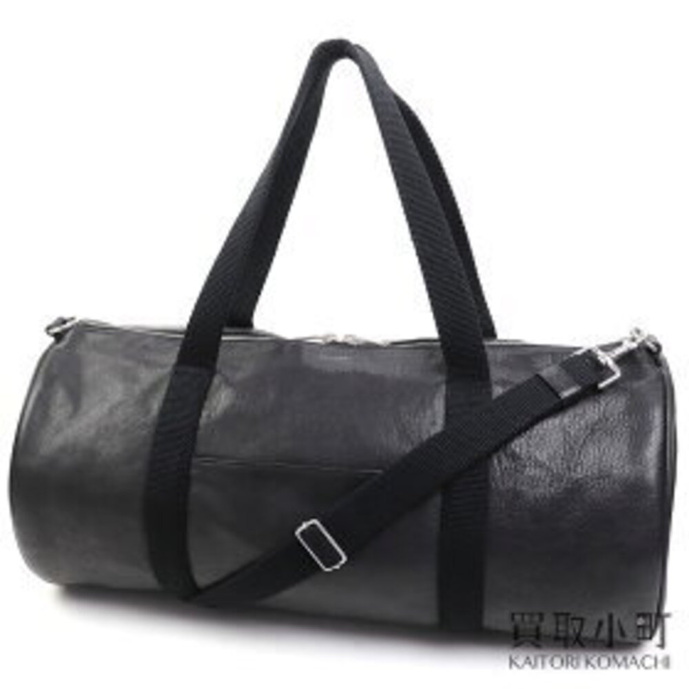 Saint Laurent Yves SAC GYM BAG black calfskin shoulder roll up drum travel